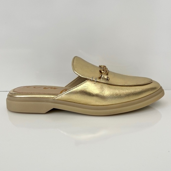 SAM EDELMAN Kira Bit Mule in Gold Metallic Leather NEW - Picture 1 of 14